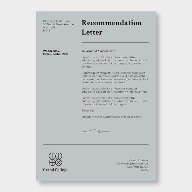 Free Vector minimalist monocolor recommendation education letter
