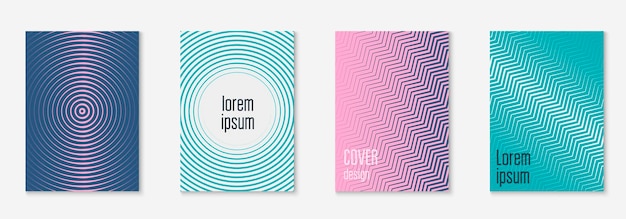 Free Vector minimalistic cover template set with gradients