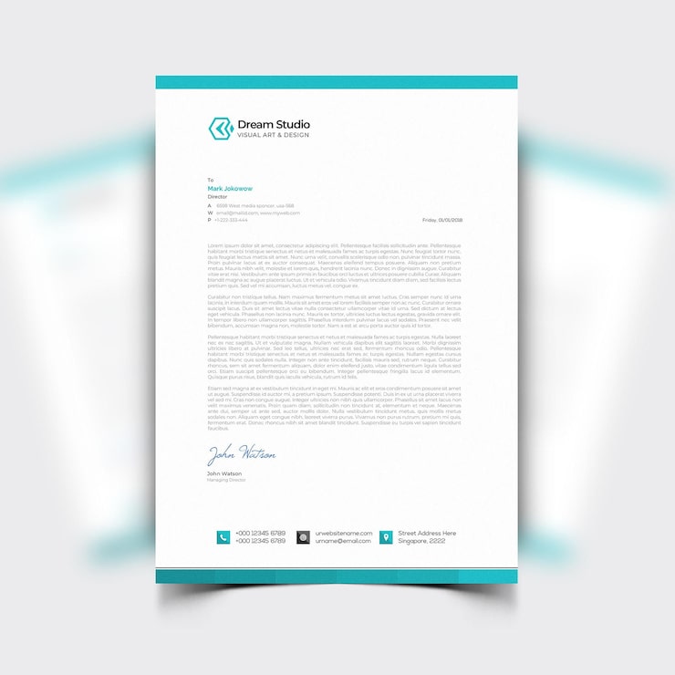 Free Vector modern business corporate letterhead template