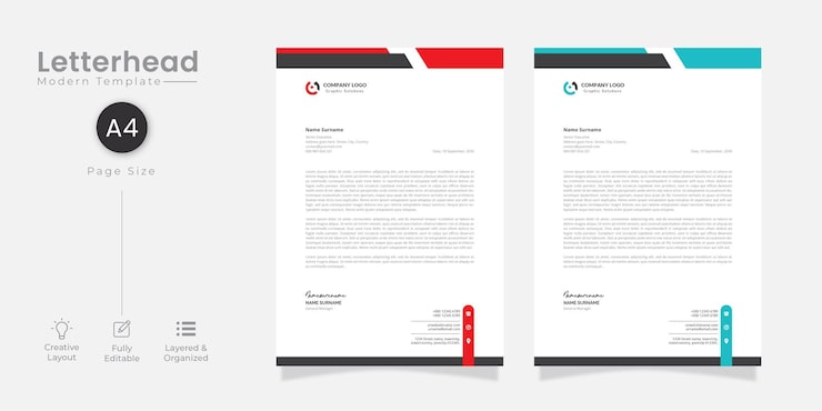 Free Vector modern company letterhead free