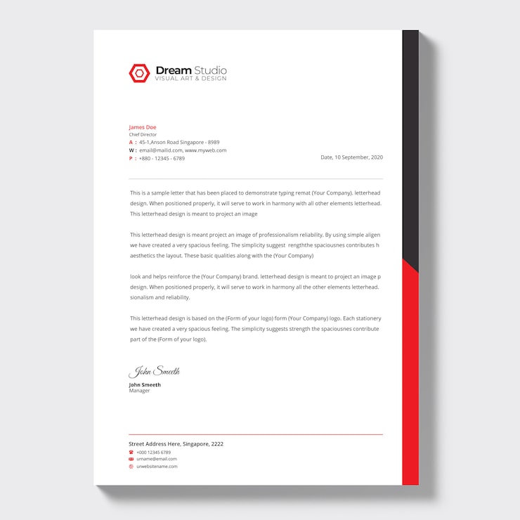 Free Vector modern company letterhead, letterhead template