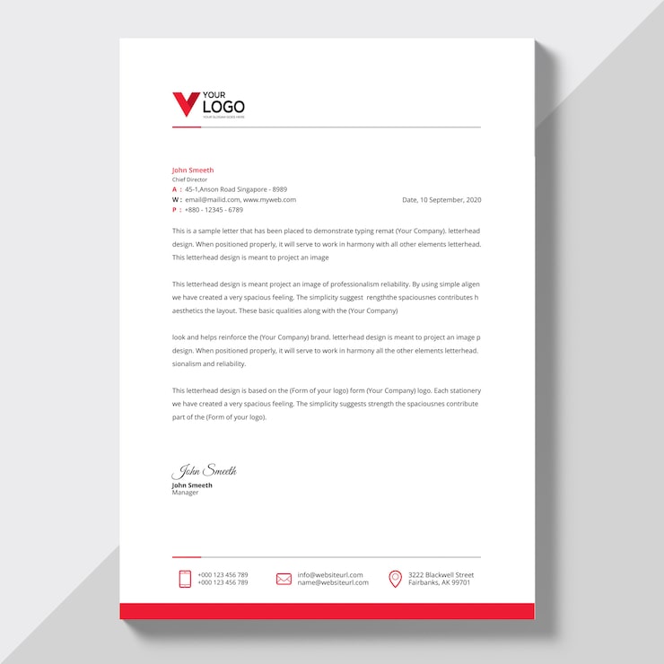 Free Vector modern company letterhead