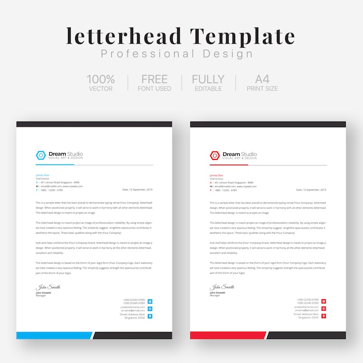 Free Vector modern company letterhead
