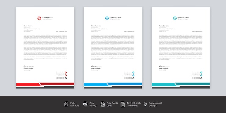 Free Vector modern company letterhead