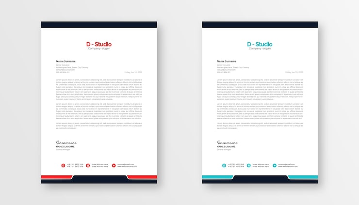 Free Vector modern company letterhead