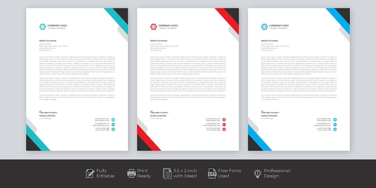 Free Vector modern company letterhead