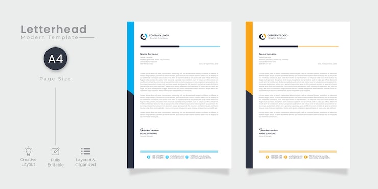 Free Vector modern company letterhead