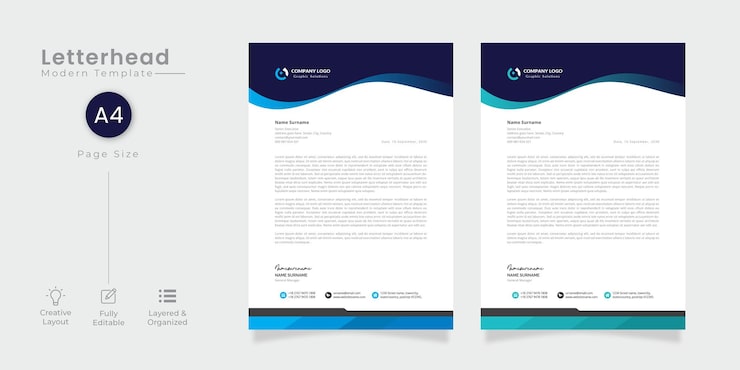 Free Vector modern company letterhead