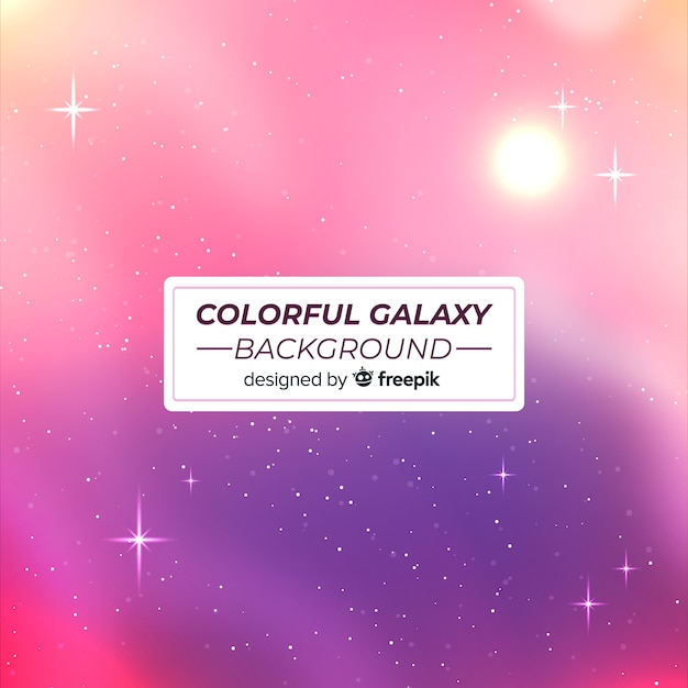 Free Vector modern galaxy background with colorful style