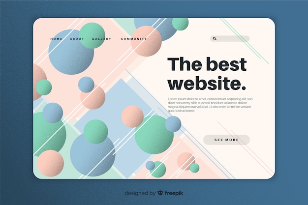 Free Vector modern geometric landing page template
