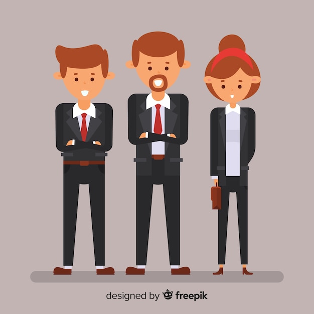 Free Vector modern office people composition with flat design