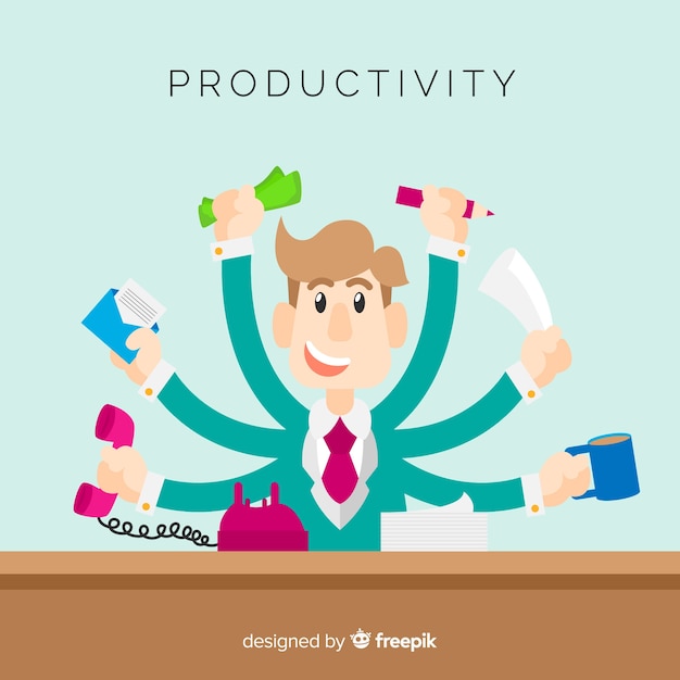 Free Vector modern productivity concept with flat design