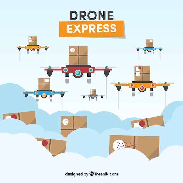 Free Vector modern set of delivery drones