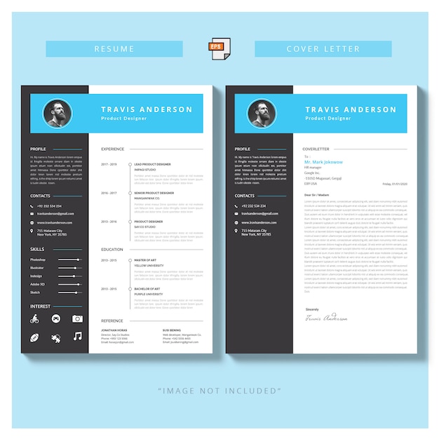 Free Vector modern simple template for curriculum and cover letter