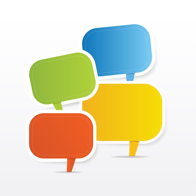 Free Vector modern speech bubbles in different colors