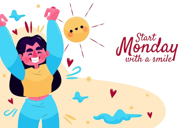 Free Vector monday background with woman smiling