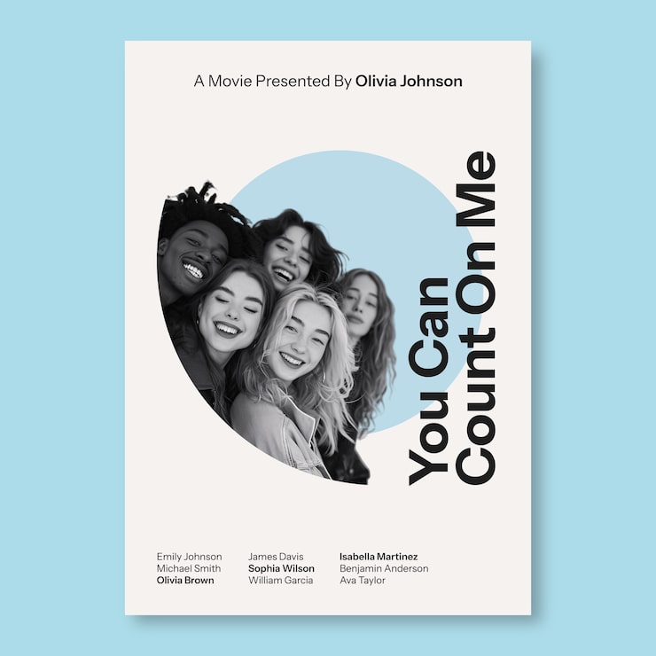 Free Vector movie poster template design