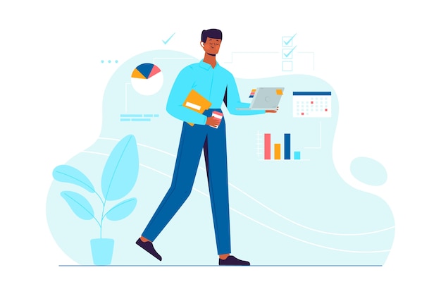 Free Vector multitasking design for illustration