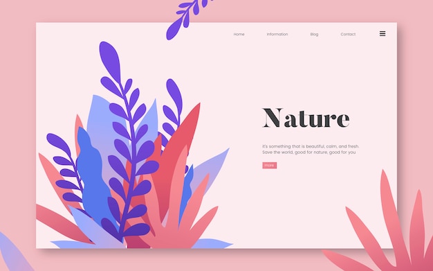 Free Vector nature and plants informational website graphic
