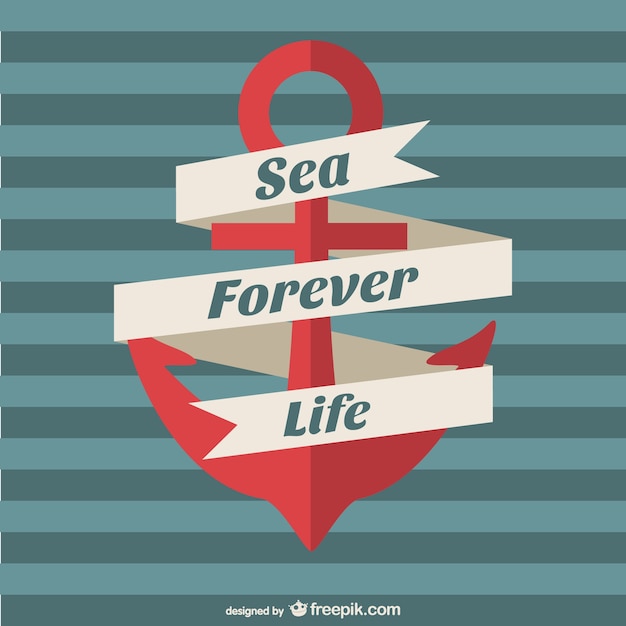 Free Vector nautical poster anchor design 