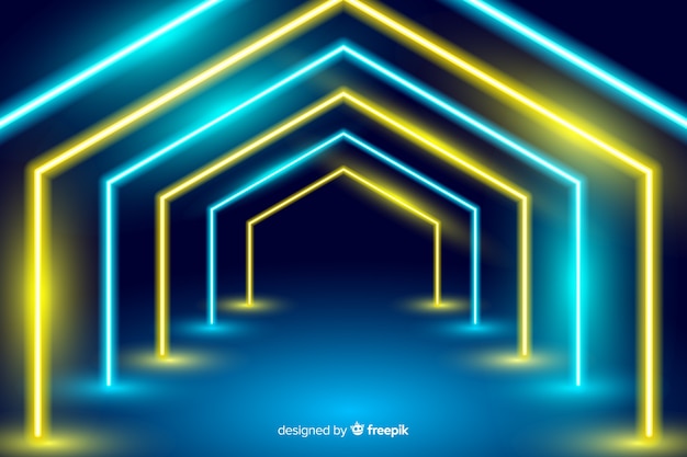 Free Vector neon lights stage background
