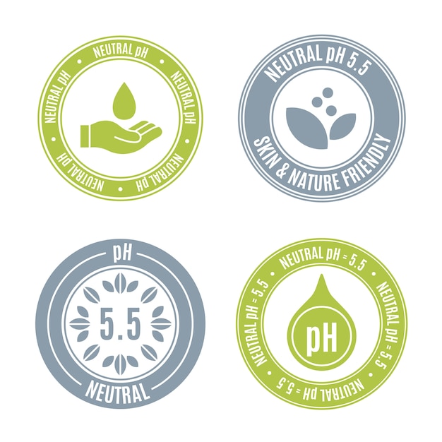 Free Vector neutral ph label set