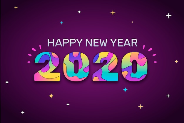 Free Vector new year 2020 in flat design