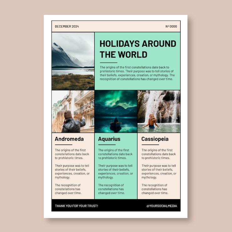 Free Vector newsletter template design