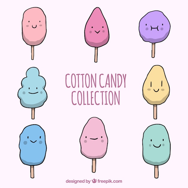 Free Vector nice hand drawn cotton candy