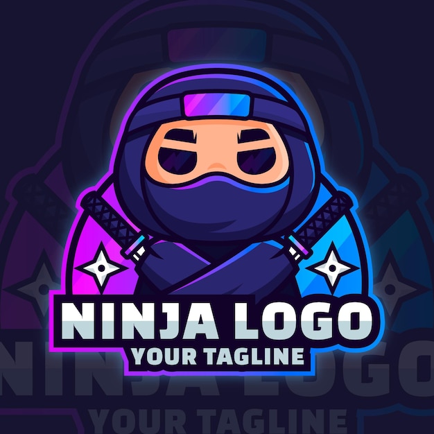 Free Vector ninja logo template in gradient