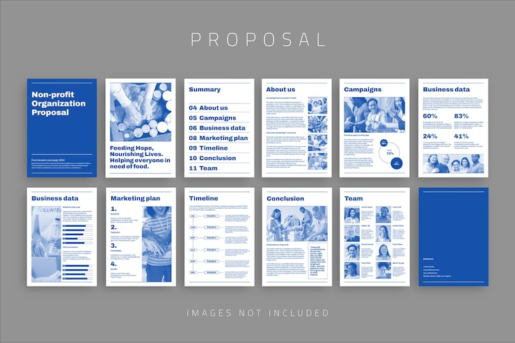 Free Vector non profit business proposal template design