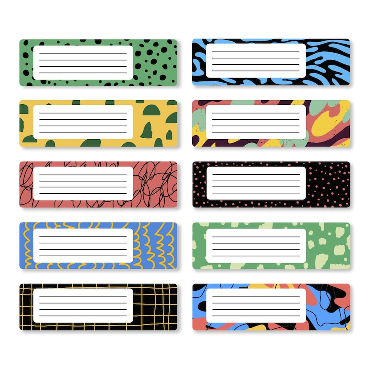 Free Vector notebook label collection design