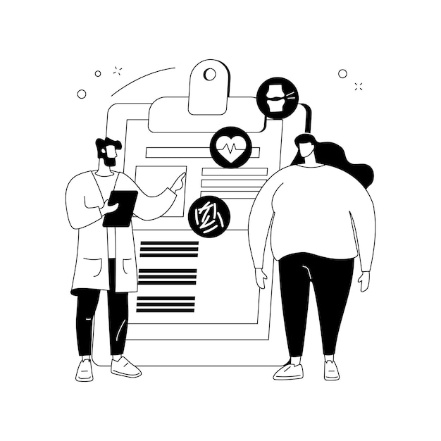 Free Vector obesity health problem abstract concept vector illustration obesity main causes overweight treatment obese people fast junk food body fat low daily activity bad shape abstract metaphor