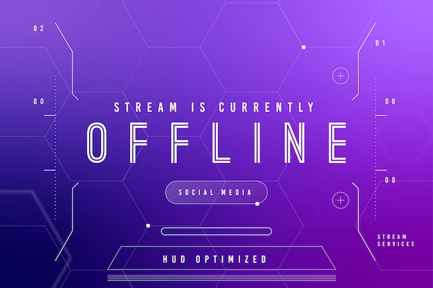 Free Vector offline twitch banner in gammer style