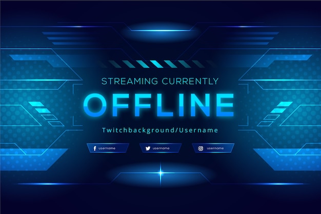 Free Vector offline twitch banner in gammer style