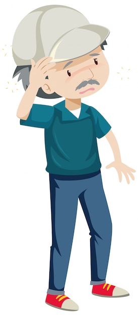 Free Vector old man having dizziness