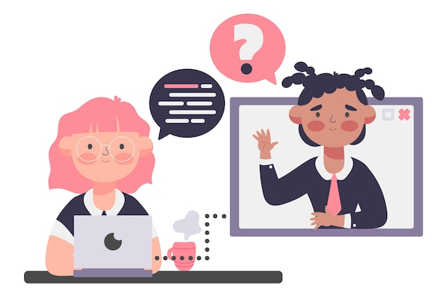 Free Vector online job interview