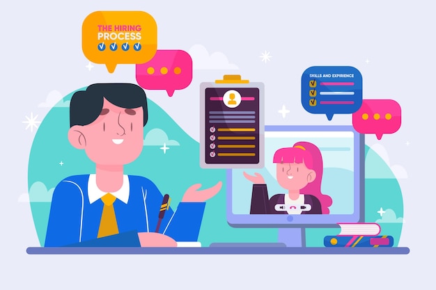 Free Vector online job interview