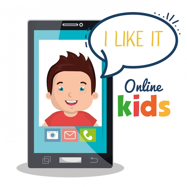 Free Vector online kids  