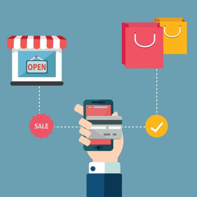Free Vector online shoppin background design