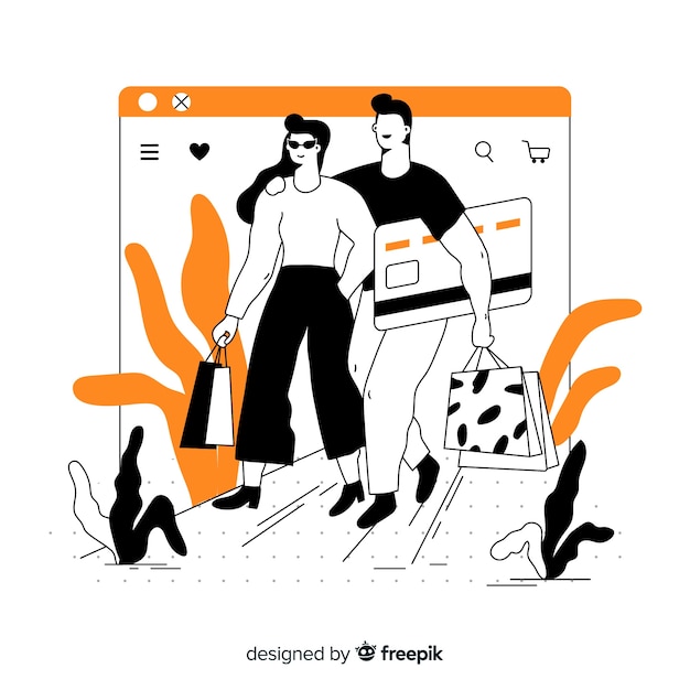 Free Vector online shopping concept for landing page