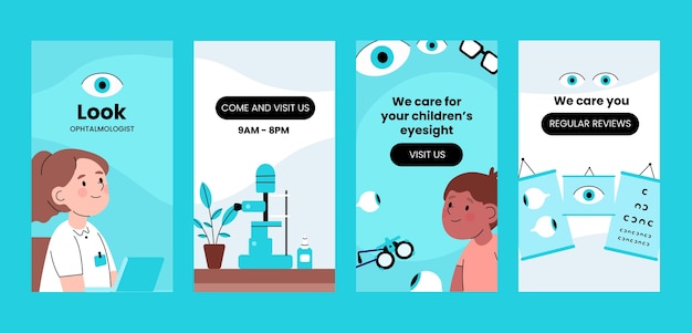 Free Vector ophthalmologist instagram stories template