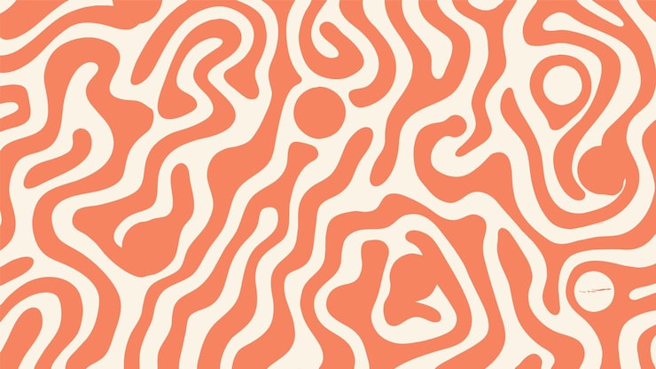 Free Vector orange curly squiggle pattern