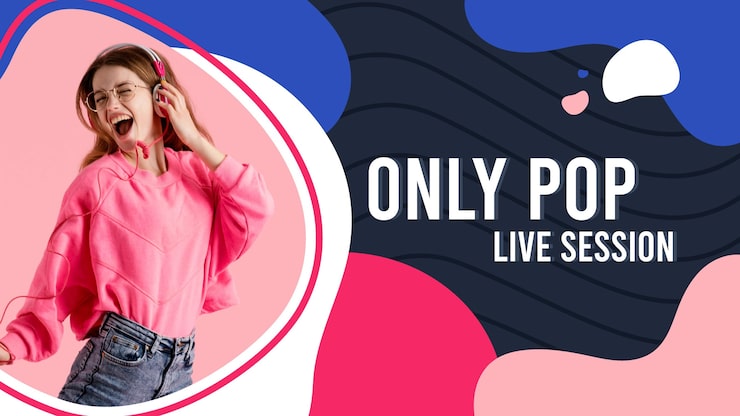 Free Vector organic flat abstract music youtube thumbnail