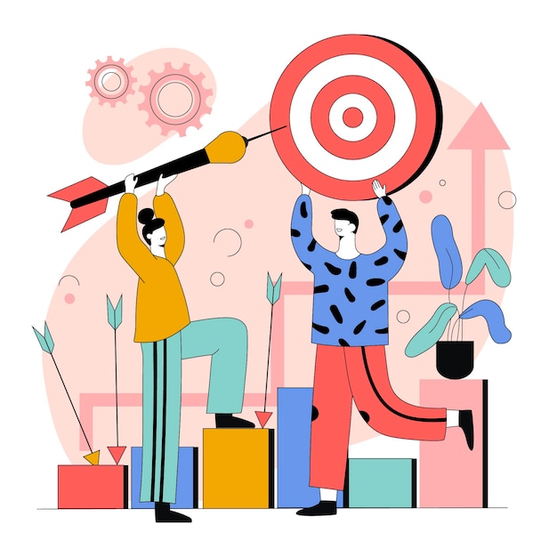 Free Vector organic flat goal achievement illustration