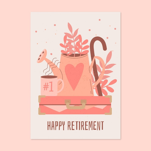 Free Vector organic flat retirement greeting card