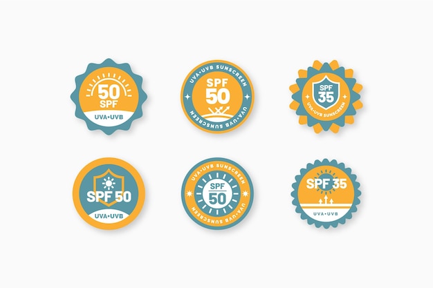 Free Vector organic flat uv badges collection