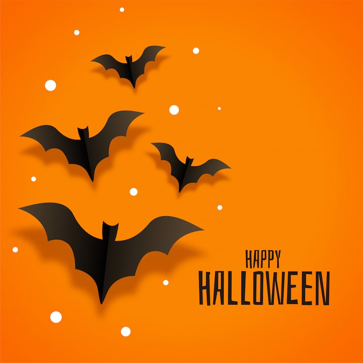 Free Vector origami paper bats illustration for happy halloween
