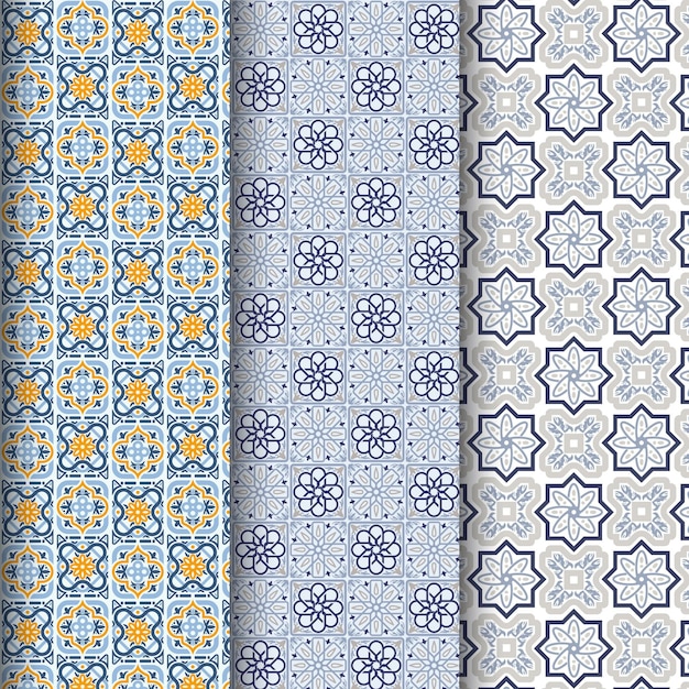 Free Vector ornamental arabic pattern collection