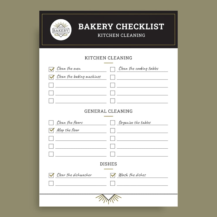 Free Vector ornamental linear bakery 2018 check list